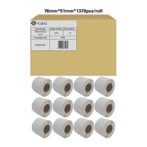 G&G Zebra 800283-205 12x1370 Et. 76x51mm Thermopapier perf.