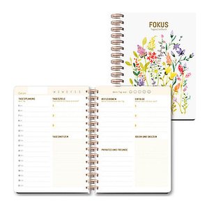 LUMA Notizbuch MyJourney Tageszielbuch Wildblumen DIN A5 blanko, mehrfarbig Hardcover 100 Seiten, 1 St.