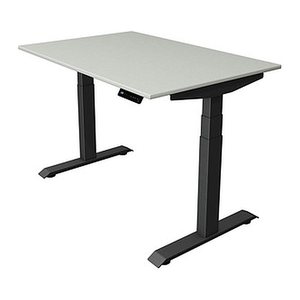 Kerkmann Move 4 elektrisch höhenverstellbarer Schreibtisch lichtgrau rechteckig, T-Fuß-Gestell grau 120,0 x 80,0 cm
