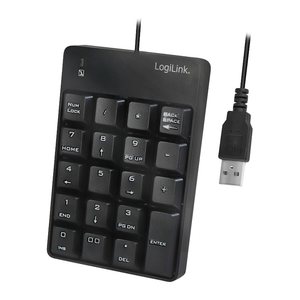 Logilink Keypad mit USB-A Anschluss schwarz