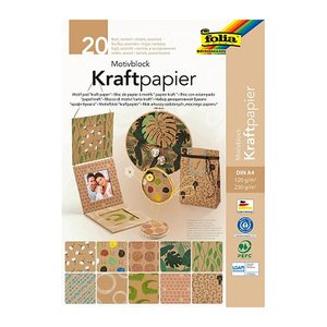 folia Motivblock Kraftpapier 2 farbsortiert 120/230 g/qm 20 Blatt