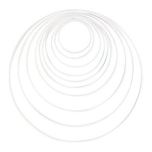 Rayher Metallringe-Set beschichtet weiß Ø je 1 Stück 10,0/12,0/15,0/18,0/20,0/22,0/25,0/30,0/35,0/40,0 cm, 10 St.