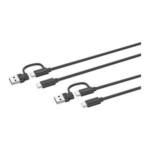 speedlink USB-C/A zu USB-C Kabel Set USB-Kabel Play & Charge 2x 3,0 m schwarz, 1 St.