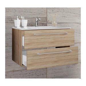 VCM my bath Badmöbel-Set 2-teilig Badinos 914849 sonoma-eiche 80,0 x 46,0 x 50,0 cm