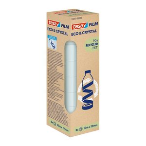 tesa CRYSTAL RECYCLED Klebefilm transparent 19,0 mm x 10,0 m 8 Rollen