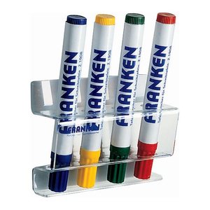 FRANKEN Stiftehalter transparent Acryl 4 Fächer 12,0 x 4,5 x 9,0 cm