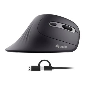 Equip Ergonomische Maus USB-A/-C Stker 1.80m Rechts schwarz