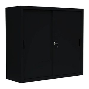 LÜLLMANN Schiebetürenschrank, 550149 tiefschwarz 2 Fachböden 120,0 x 45,0 x 109,0 cm