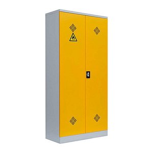 LÜLLMANN Umweltschrank 566256 rapsgelb, lichtgrau 4 Fachböden 91,6 x 42,2 x 195,0 cm, aufgebaut, 1 St.