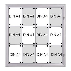 FRANKEN Schaukasten Security silber 12x DIN A4 96,9 x 2,3 x 100,4 cm, 1 St.