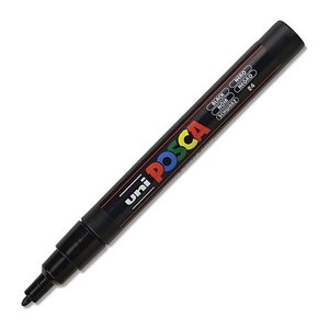 uni-ball POSCA PC-3M Acrylstift schwarz 0,9 - 1,3 mm, 1 St.