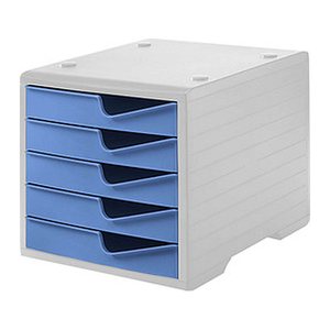 styro Schubladenbox styroswingbox  cornflower 275-8430.6281, DIN A4 mit 5 Schubladen, 1 St.