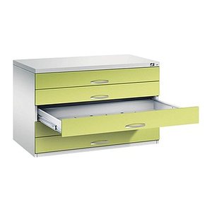 CP 7100 Planschrank clowngrün, lichtgrau 5 Schubladen 110,0 x 76,5 x 76,0 cm, 1 St.