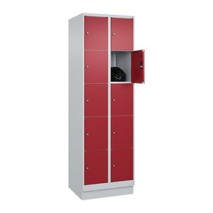 CP Schließfachschrank Classic PLUS lichtgrau, rubinrot 080020-205 S10001, 10 Schließfächer 60,0 x 50,0 x 195,0 cm