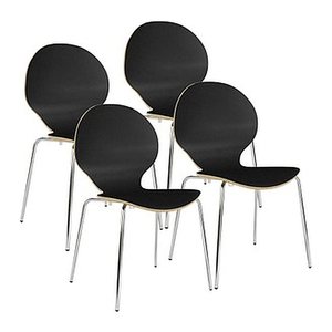 Nowy Styl Schalenstühle Cafe VI schwarz Holz, 4 St.