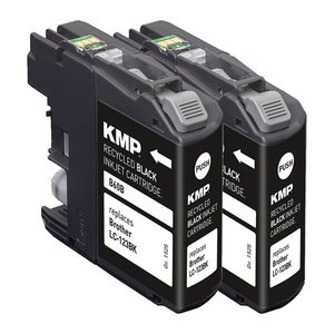 KMP B60D schwarz Druckerpatronen kompatibel zu brother LC-123BK, 2er-Set