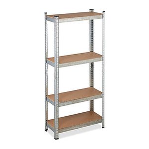 relaxdays Schwerlastregal 10033046_0 silber/braun 70,0 x 30,0 x 150,0 cm