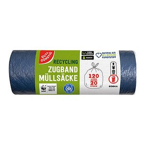 GUT&GÜNSTIG Müllbeutel RECYCLING 120,0 l blau, 20 St.