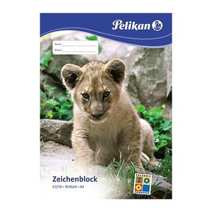 Pelikan Zeichenblock Zoo DIN A3 100 g/qm, 10 Blatt, 1 Block