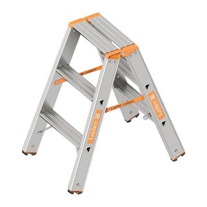 Layher Stehleiter beidseitig TOPIC 1043 silber 2x 3 Stufen, H: 75,0 cm