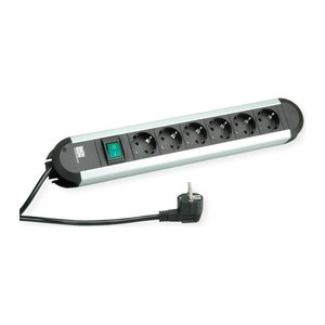 BACHMANN PRIMO 6-fach Steckdosenleiste mit Schalter 2,0 m schwarz