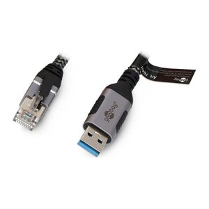goobay USB A 3.0/RJ45 Kabel 1,5 m grau, schwarz, 1 St.