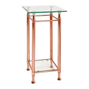 HAKU Möbel Beistelltisch rechteckig Glas kupfer 35,0 x 35,0 x 72,0 cm, 1 St.