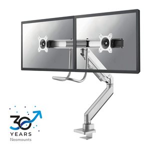 Neomounts Monitor-Halterung NM-D775DXSILVER silber für 2 Monitore, Tischklemme, Tischbohrung