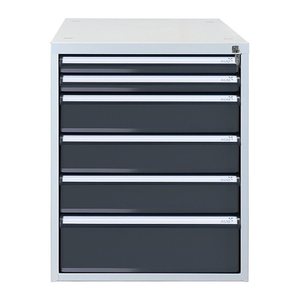 ADB Schubladenschrank anthrazit, lichtgrau 6 Schubladen 53,1 x 70,0 x 65,0 cm, 1 St.