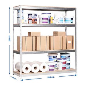 Simonrack Schwerlast-Weitspannregal SIMONFORTE CHIPBOARD 8435104925201 silber 180,0 x 60,0 x 200,0 cm