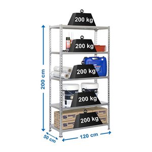 Simonrack Schwerlastregal SIMONCLICK MEGAPLUS 8425437076992 silber 120,0 x 50,0 x 200,0 cm