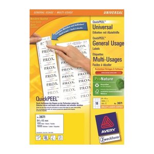 AVERY Zweckform Etiketten weiß 64,0 x 45,0 mm, 100 Blatt