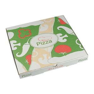 PAPSTAR Pizzakartons pure weiß, rot, grün, creme 33,0 x 3,0 cm, 100 St.