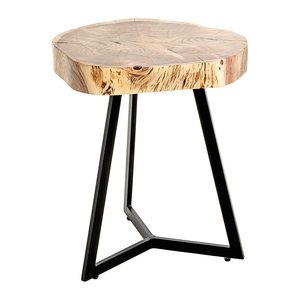 HAKU Möbel Beistelltisch rund Massivholz akazie 45,0 x 45,0 x 50,0 cm, 1 St.