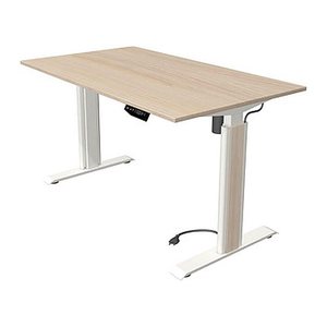 Kerkmann Move 1 advance elektrisch höhenverstellbarer Schreibtisch ahorn rechteckig, T-Fuß-Gestell weiß 140,0 x 80,0 cm