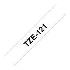 brother Schriftband TZe-121 TZE121, 9 mm, schwarz auf transparent, 1 St.