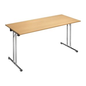 SODEMATUB Mehrzwecktisch buche rechteckig, Rundrohr chrom, 160,0 x 70,0 x 74,0 cm
