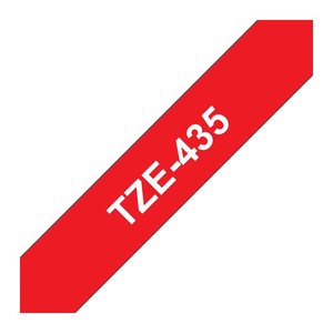 brother Schriftband TZe-435 TZE435, 12 mm, weiß auf rot, 1 St.