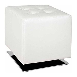 HAKU Möbel Wohnzimmer-Hocker 30688 weiß Kunstleder, 1 St.