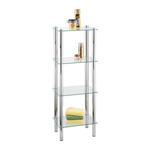 WENKO Badregal Yago silber 40,0 x 30,0 x 104,0 cm