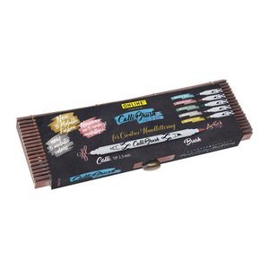 ONLINE® Calli.Brush Double Metallic Brush-Pens farbsortiert, 5 St.