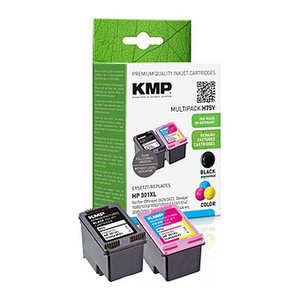 KMP H75V schwarz, color Druckerpatronen kompatibel zu HP 301XL (CH563EE/CH564EE), 2er-Set