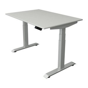 Kerkmann Move 4 elektrisch höhenverstellbarer Schreibtisch lichtgrau rechteckig, T-Fuß-Gestell silber 120,0 x 80,0 cm