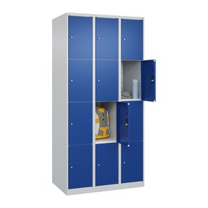CP Schließfachschrank Classic Plus enzianblau, lichtgrau 080000-304 S10003, 12 Schließfächer 90,0 x 50,0 x 185,0 cm