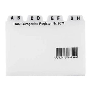 HAN Karteikartenregister A-Z transparent