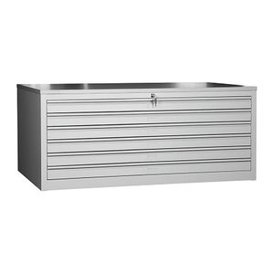 Gürkan Planschrank lichtgrau 6 Schubladen 113,0 x 83,0 x 62,0 cm, 1 St.