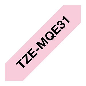brother Schriftband TZe-MQE31 TZEMQE31, 12 mm, schwarz auf rosa, 1 St.
