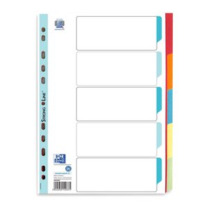 OXFORD Ordnerregister DIN A4 Vollformat blanko rot, orange, blau, gelb, grün 5-teilig, 1 Satz