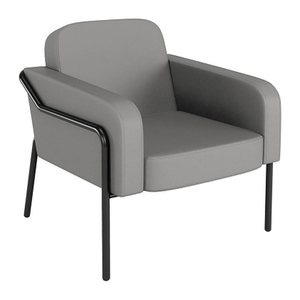 medso powered by PAPERFLOW Sessel MEDSO L Rund grau schwarz Kunstleder 75,0 x 74,3 x 73,6 cm, 1 St.