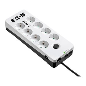 EATON Protection Box 8 USB Tel DIN 8-fach Steckdosenleiste mit Überspannungsschutz weiß